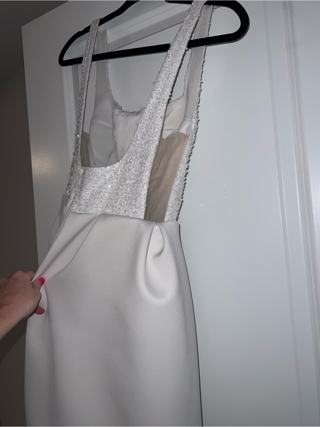 Beaded Ivory Mini Dress — image 5 of 7